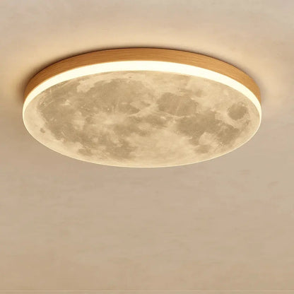 Plafonnier LED - Design Lunaire | Celestia - Bois / ∅ 48cm |   Delvanie