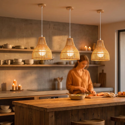 Suspension bambou cuisine Ilonéa, scène cuisine