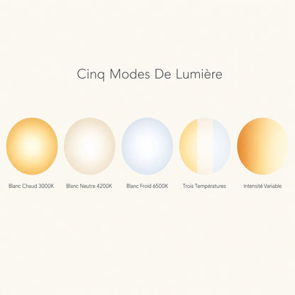 Les cinq modes de lumière de la suspension Namiyo, de blanc chaud 3000K à intensité variable | Delvanie