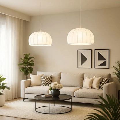 Luminaire Suspension Blanc - Tressage Bohème Lumineux | Albéora -  |   Delvanie