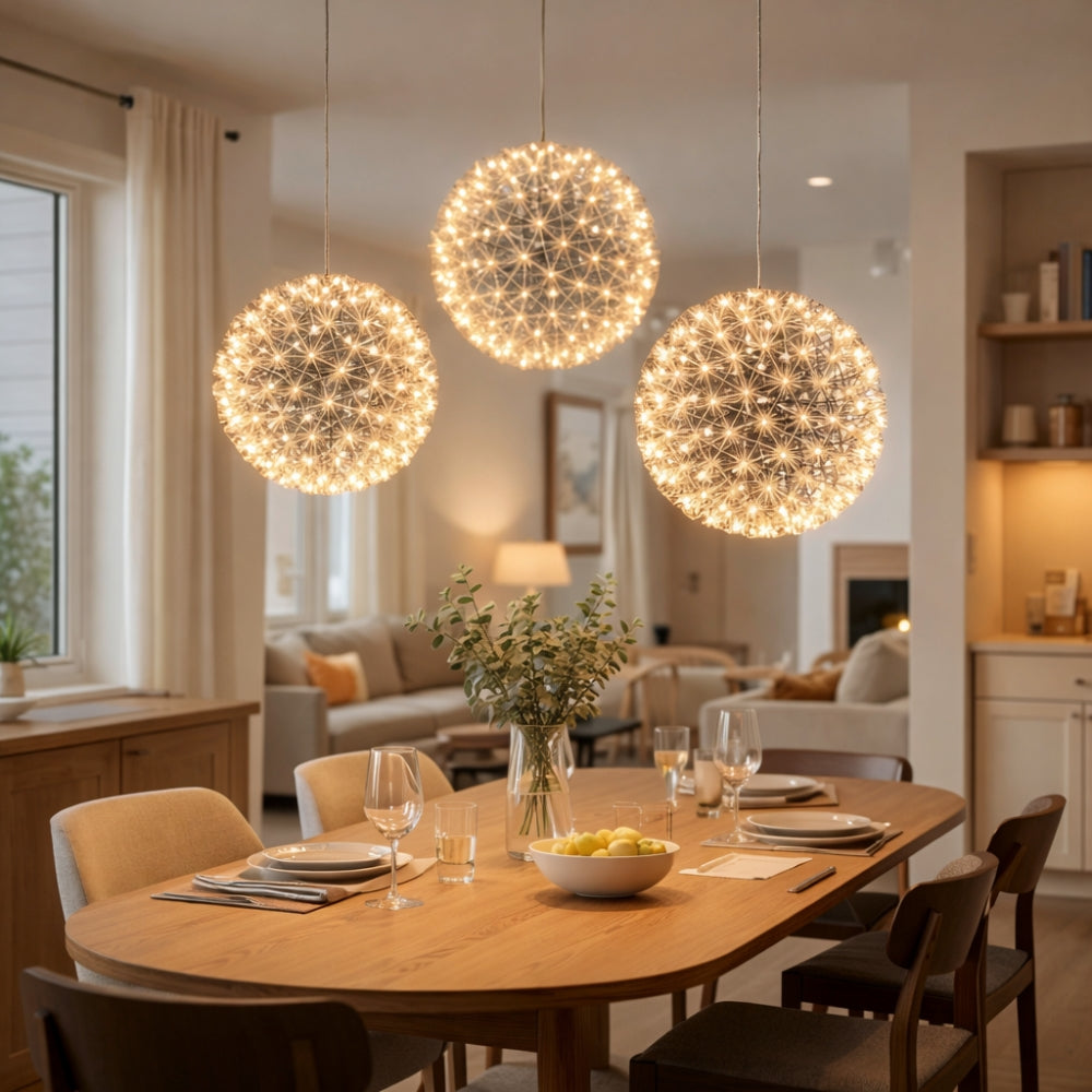 Pendant Light Design - Chrome Firework Globe | Stellora