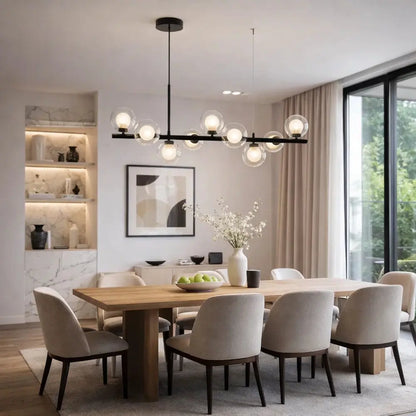 Dining Room Pendant Light - Elegant Linear Halo | Aurelyn