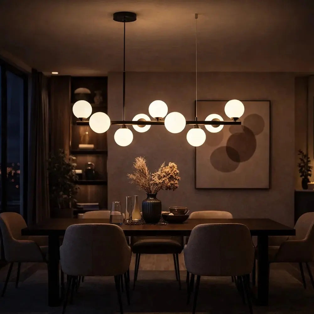 Dining Room Pendant Light - Elegant Linear Halo | Aurelyn