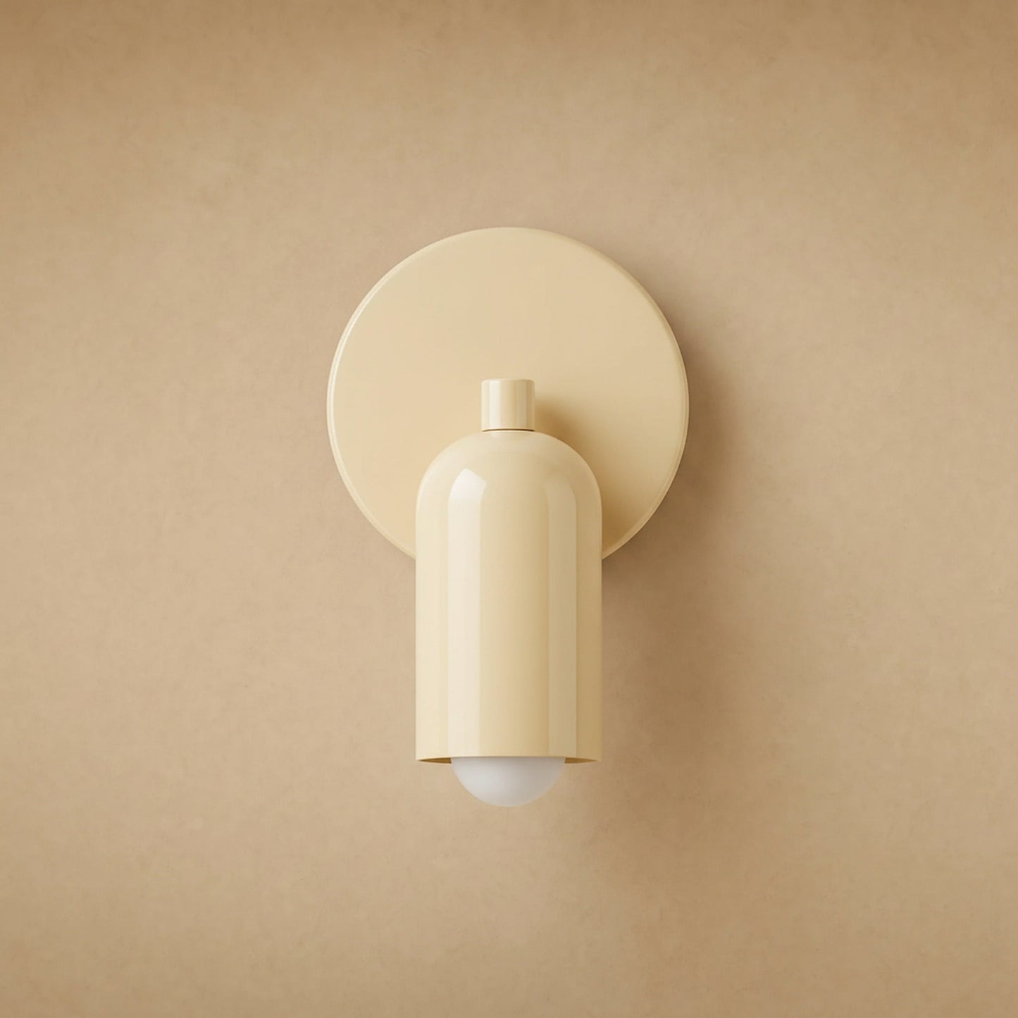 Applique murale Nolvina creme, platine ronde et dome laque | Delvanie