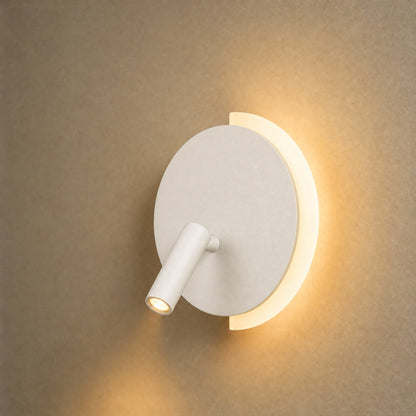 Applique murale double éclairage Falvetta blanche allumée, packshot | Delvanie