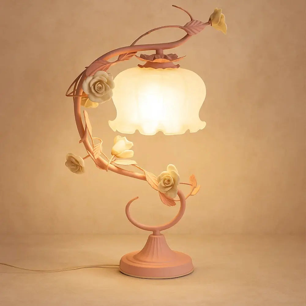 Lampe de Table - Charme Floral | Roselux - Rose |   Delvanie