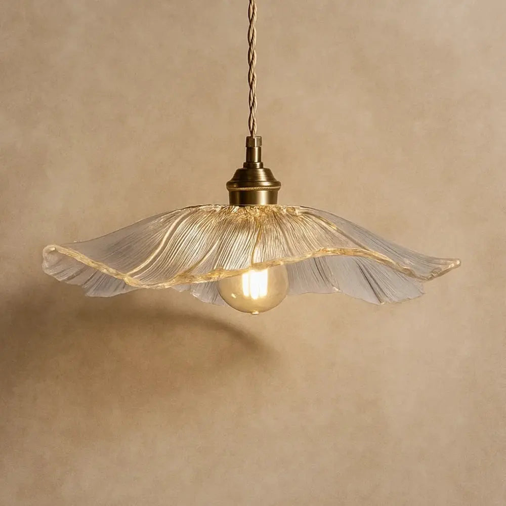 Suspension Luminaire en Verre - Éclat Floral | Petalis - Verre transparent |   Delvanie
