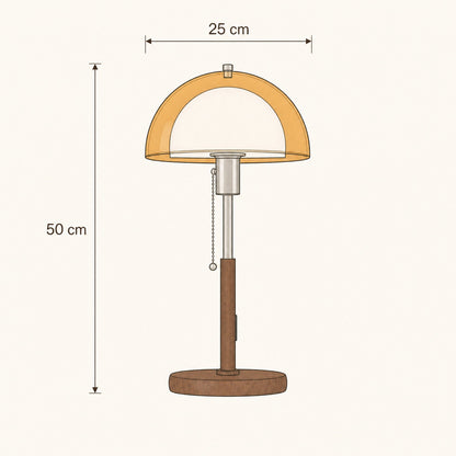 Schéma coté de la lampe abat-jour Danvira, coupole 25 cm et hauteur 50 cm | Delvanie