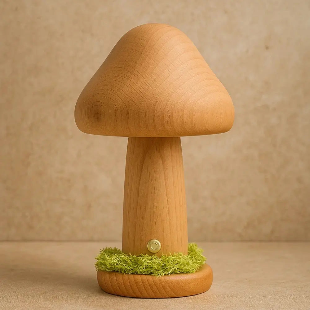 Lampe Champignon Bois - Éclat Organique | Fungor - Beige |   Delvanie