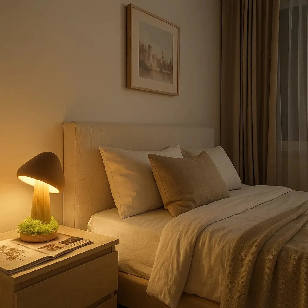 Lampe Champignon Bois - Éclat Organique | Fungor -  |   Delvanie