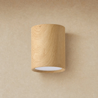 Plafonnier spot cylindrique Chêne Clair, Ø 14 cm, monté en saillie | Delvanie