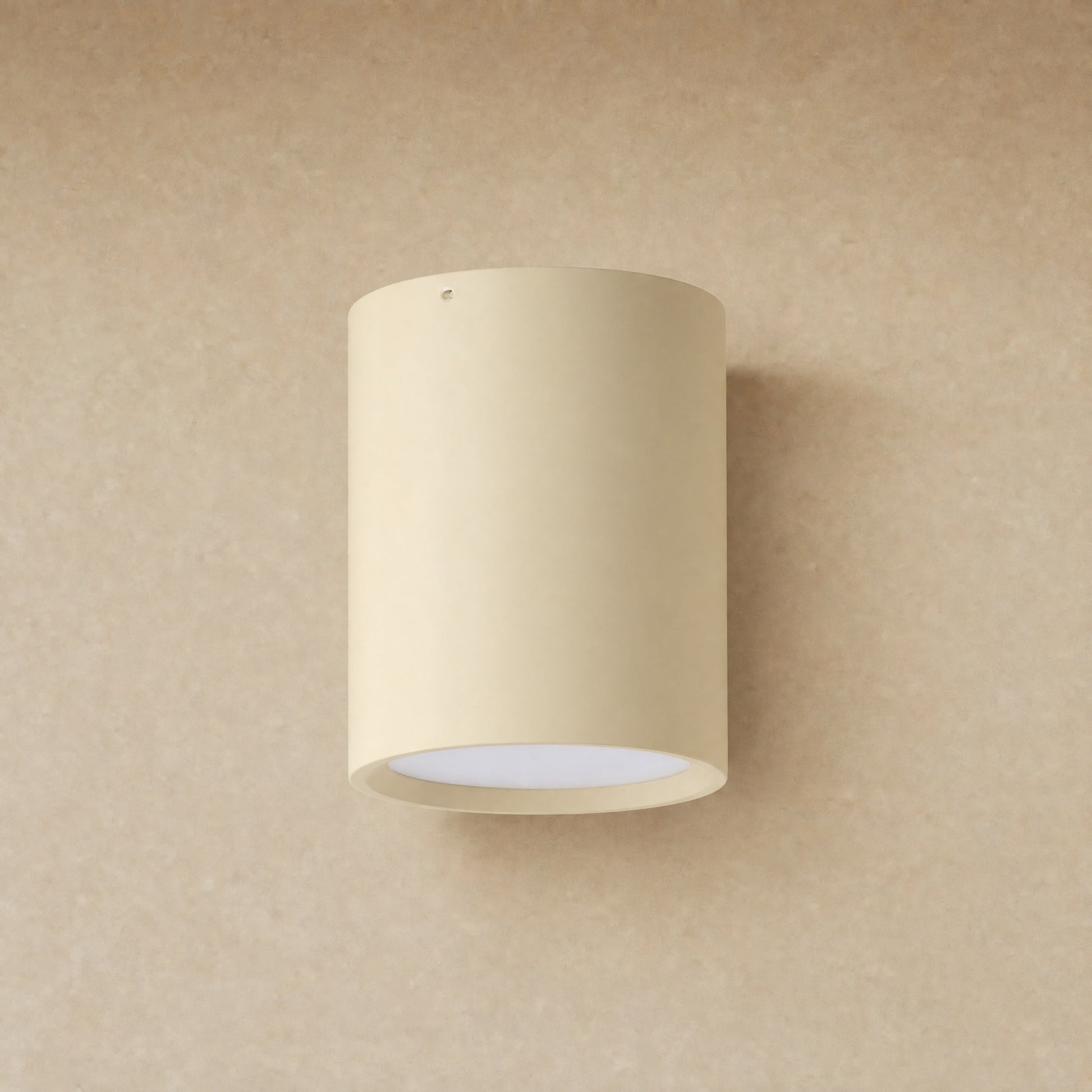 Plafonnier spot cylindrique Crème, métal laqué | Delvanie