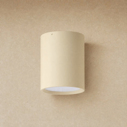 Plafonnier spot cylindrique Crème, métal laqué | Delvanie