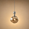 Suspension art déco modèle duo chrome de 15 cm à globe fumé | Delvanie