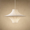 Suspension wabi sabi en tissu écru, double corolle à large bord plat, Ø 60 cm | Delvanie